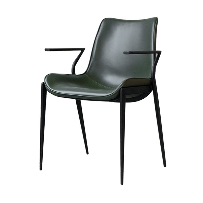 Silla de brazo de estilo industrial sillón de comedor de cuero por falso para sala de estar
