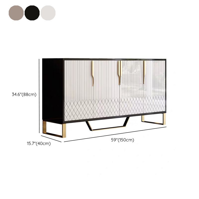 4 Türen Glam Buffet Spiegel Schränke Buffet Sideboard für Wohnzimmer
