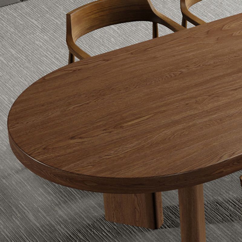 Modern & Contemporary Oval Writing Desk Office Pine Desk Shell Clearhalo 'furn' 'furn_office_desk' 'Furniture' 'Office Desks' 'Office Furniture' 'office_desk' 1200x1200_5ea8a82a-6b4f-4165-aa11-900178f8f604