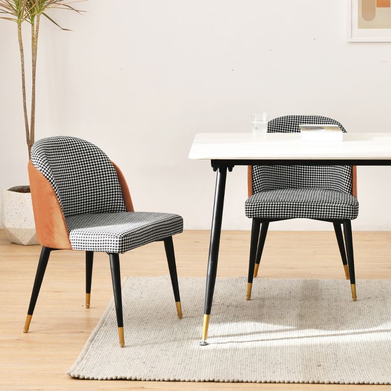 Scandinavian Style Upholstered Armless Dining Chairs Solid Back Dining Side Chair Clearhalo ' kitchen&dining_furn' 'Dining Chairs' 'Dining Tables & Seating' 'dining_chair' 'furn' 'furn_dining_chair' 'Furniture' 'furniture_dining_chair' 'Kitchen & Dining Furniture' 'kitchen' 1200x1200_5ea8c154-07ef-4972-81ca-094fdcf590dc