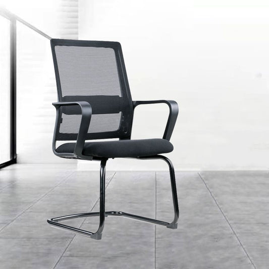 Zeitgenössischer Schreibtischstuhl schwarze feste Arme in der Mitte hinten Home Office Stuhl