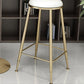 Glam Faux Marble Bar Table 41.3"H Pedestal Bistro Bar Desk with Metal Base
