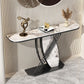 12 Inch Wide Glam Accent Table Stone Half Moon Console Table for Hall