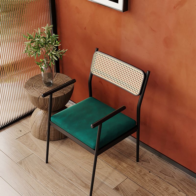 Velvet Armless Dining Chairs Industrial Indoor Open Back Chair