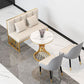 Traditional Luxury Dining Table Sintered Stone Top Dining Table with Gold Frame Clearhalo 'Dining Tables & Seating' 'Dining Tables' 'dining_table' 'furn' 'furn_dining_table' 'Furniture' 'furniture_dining_table' 'Kitchen & Dining Furniture' 'kitchen' 'kitchen_dining_table' 1200x1200_5ead4f70-555d-4f8e-9ed1-58c6a43ca618