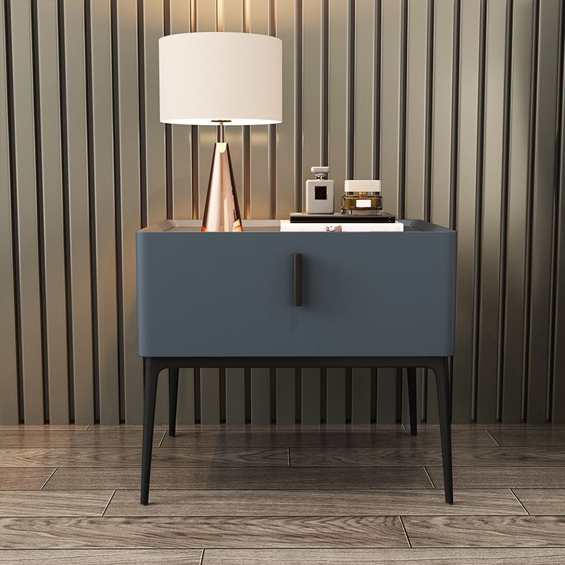 Mid-Century Modern 19-inch Tall Night Table 4 Legs Nightstand with 1 Drawer Clearhalo 'Bedroom Furniture' 'furn' 'furn_night_stand' 'Furniture' 'night_stand' 'Nightstands' 1200x1200_5eadf270-c1da-4b33-8937-370f2f7b2b99