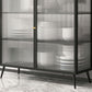 42'' Height Buffet Server Glass 2 Doors Metal Frame Dining Server for Living Room Clearhalo 'buffet_sideboard' 'Buffets & Sideboards' 'furn' 'furn_buffet_sideboard' 'Furniture' 'Kitchen & Dining Furniture' 1200x1200_5eb30141-7e8f-43d3-8aca-26e179f27ba8