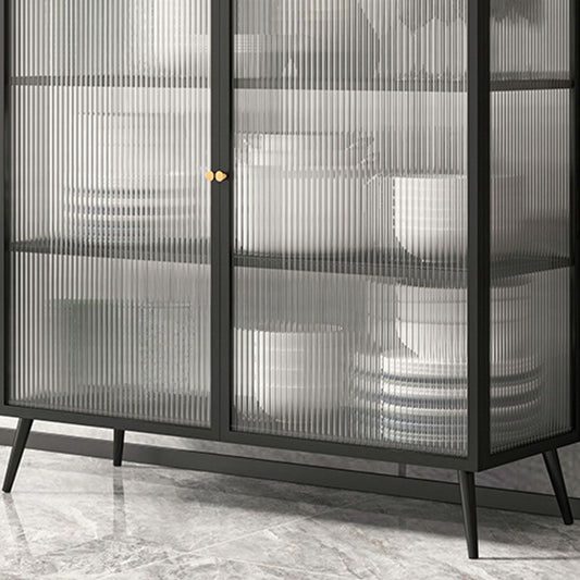 42'' Height Buffet Server Glass 2 Doors Metal Frame Dining Server for Living Room Clearhalo 'buffet_sideboard' 'Buffets & Sideboards' 'furn' 'furn_buffet_sideboard' 'Furniture' 'Kitchen & Dining Furniture' 1200x1200_5eb30141-7e8f-43d3-8aca-26e179f27ba8