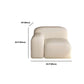 Modern Style Blocks Sofa White Wool Square Arm Seating - 25.6" H