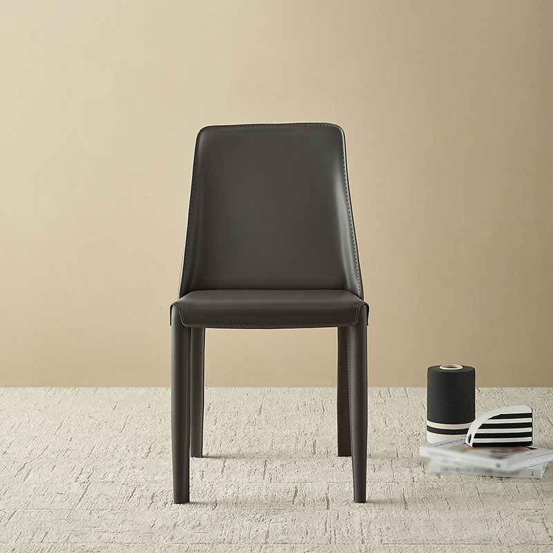 Modern Leather Dining Room Chair Metal Armless Chair for Restaurant Use Clearhalo ' kitchen&dining_furn' 'Dining Chairs' 'Dining Tables & Seating' 'dining_chair' 'furn' 'furn_dining_chair' 'Furniture' 'furniture_dining_chair' 'Kitchen & Dining Furniture' 'kitchen' 1200x1200_5eb4b092-5630-4c09-8fc7-e13c1567b3a9