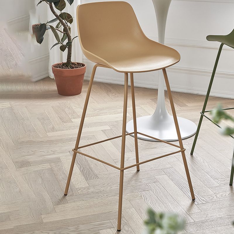 Contemporary Bar-stool Plastic Counter Bar Stool with Metal Legs for Home Clearhalo 'Bar Furniture' 'Bar Stools' 'bar_stools' 'furn' 'furn_bar_stools' 'Furniture' 'furniture_bar_stools' 'Kitchen & Dining Furniture' 1200x1200_5eb4d05a-0a2a-4dcb-bd6b-3bfc78e2d71b