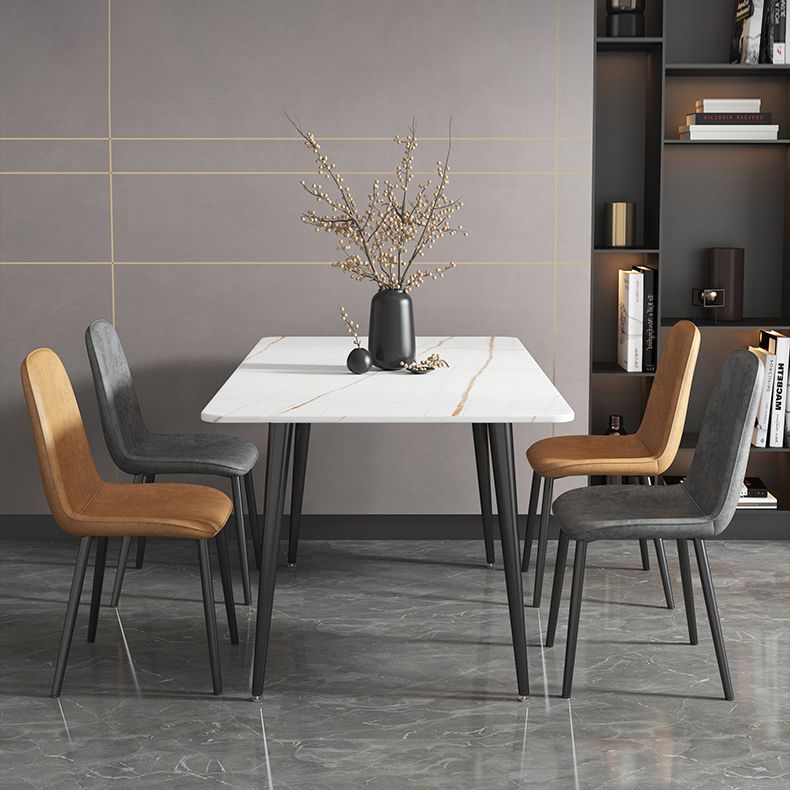 Stone Top Dining Table Industrial 4 Legs  Dining Table for Dining Room