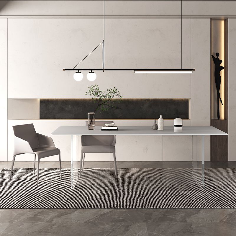 Glass Rectangle Dining Table Clear Glass Table for Dining Room and Kitchen Clearhalo ' dining_table' 'Dining Tables & Seating' 'Dining Tables' 'furn' 'furn_dining_table' 'Furniture' 'furniture_dining_table' 'Kitchen & Dining Furniture' 'kitchen&dining_furn' 'kitchen' 'kitchen_dining_table' 1200x1200_5eb6c800-7419-4be5-a19c-f133b284e8ea