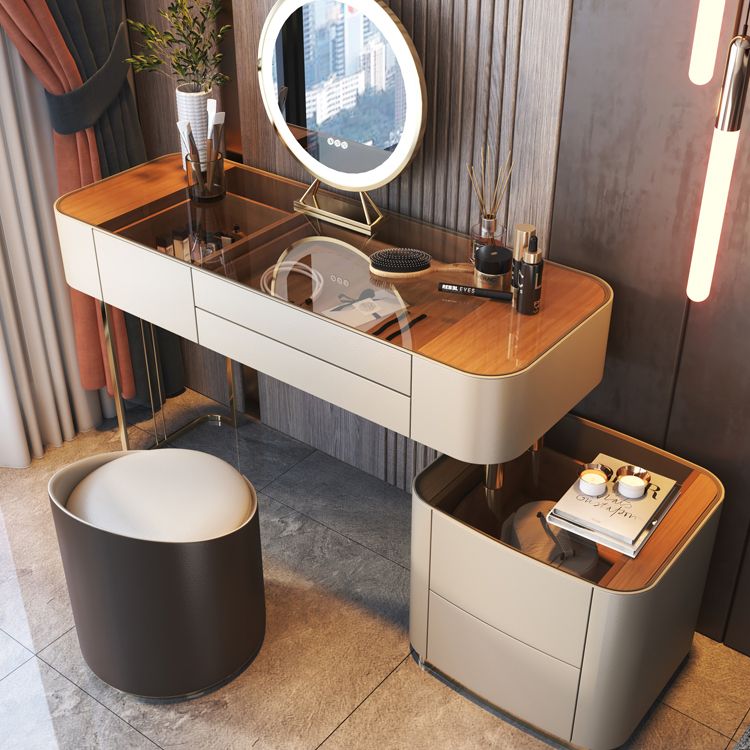 Lussuoso tavolo da toeletta da toeletta per trucco in legno e metallo