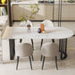 Metal Double Pedestal Dining Table Free Form Modern Dining Table
