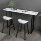 Industrial Indoor Rectangle Counter Wine Table Stone and Metal Bar/Dinette Table