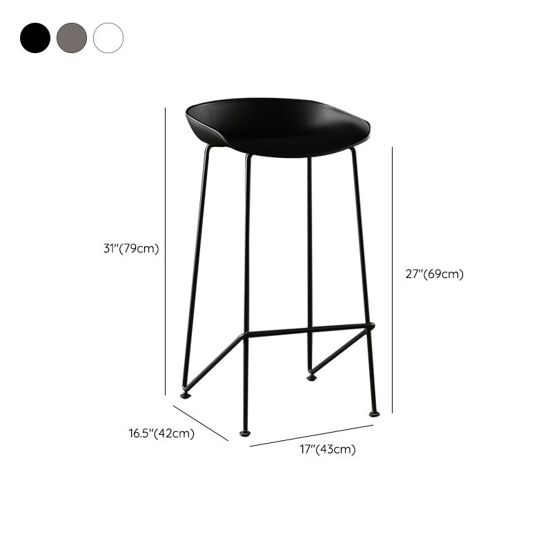 Tabouret de bar en plastique sans accoudoirs, hauteur de comptoir, tabouret moderne d'intérieur pour salon