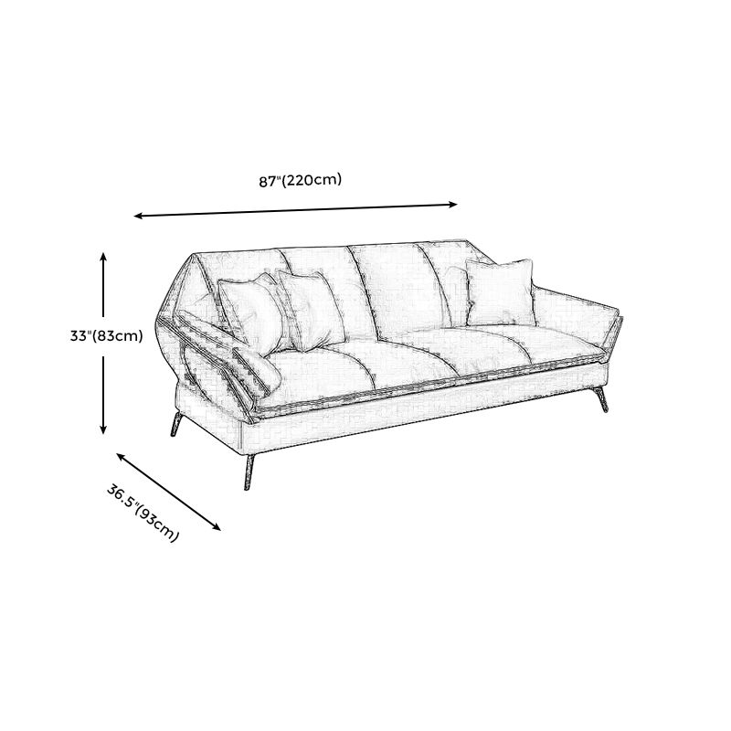 Down Fill Cushions Leather Living Room Pillow Top Arm Modular Sofa & Chaise Clearhalo 'furn' 'furn_sectionals' 'Furniture' 'furniture_sectionals' 'kitchen' 'kitchen_sectionals' 'Living Room Furniture' 'Sectionals' 1200x1200_5ebb977f-3cb3-40bd-9ab4-674b330303f4