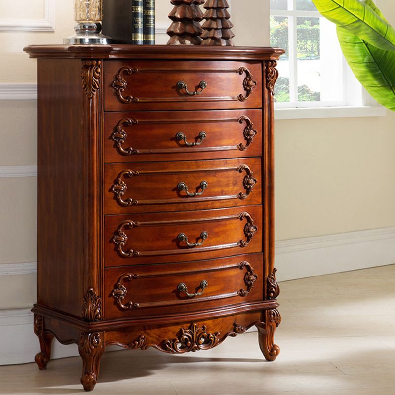 Dark Brown Mid-Century Modern Chest Pine Wood Drawer Knobs Rectangle Accent Chest Clearhalo 'Cabinets & Chests' 'cabinets_chests' 'furn' 'furn_cabinets_chests' 'Furniture' 'Living Room Furniture' 1200x1200_5ebc02f3-eb5d-495b-98f9-f0940792d67a