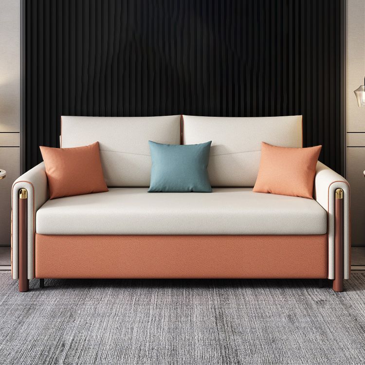 Modern Square Arm Sofa Futon Foldable Pillow Included Loveseat Clearhalo 'furn' 'furn_futons' 'Furniture' 'Futons & Daybeds' 'Futons' 'Living Room Furniture' 1200x1200_5ebd4240-b390-453b-ad88-bca431cb09fb