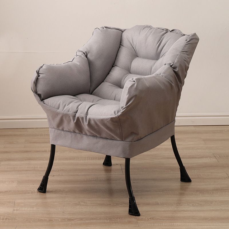 29.52"W*27.55"D Cotton Blend Arm Chair with Basic Four Black Legs Clearhalo 'Accent Chairs' 'accent_chairs' 'Chairs & Seating' 'furn' 'furn_accent_chairs' 'Furniture' 'Living Room Furniture' 1200x1200_5ebd52ad-96c1-4a3e-9a70-8dff03c8231b