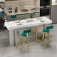 1/2/5 Pieces Bar Stool and Table Set Faux Marble Rectangular