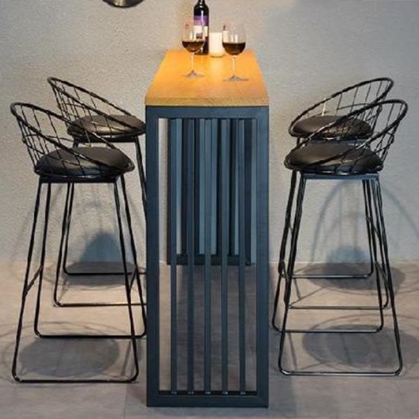 Pine Wood Bar Table Rectangle Industrial Bar Table with Sled Base Clearhalo 'Bar Furniture' 'Bar Tables' 'bar_tables' 'furn' 'furn_bar_tables' 'Furniture' 'furniture_bar_tables' 'Kitchen & Dining Furniture' 1200x1200_5ebddb4f-3bca-48e7-b3f8-93accdef62ac