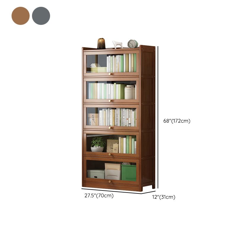 Contemporary Bamboo Bookcase Closed Back Bookshelf with Shelves for Study Room Clearhalo 'Bookcases' 'furn' 'furn_bookcases' 'Furniture' 'Office Furniture' 1200x1200_5ebe477d-99a1-4e59-baf3-ae8d6386eed9