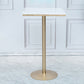 Bartisch aus massivem Holz, Gold- und Metallbasis, Bartisch für Küche, Wohnzimmer, Kaffeezimmer