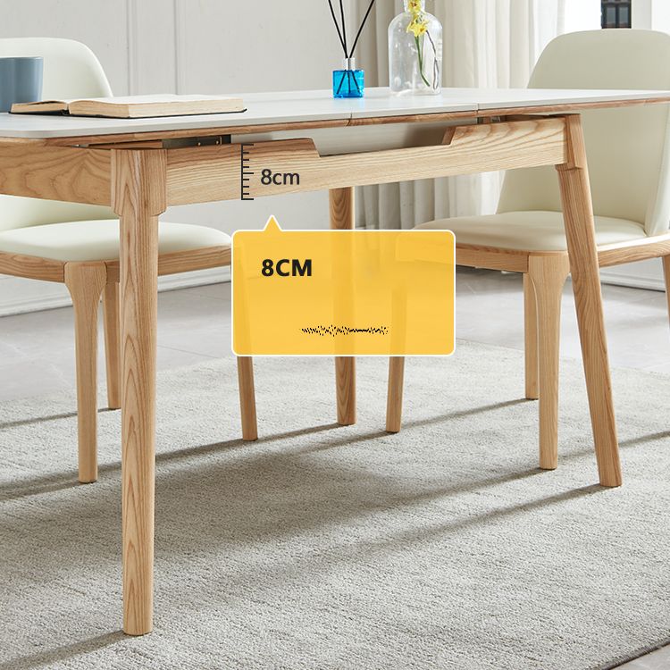 Minimalist Rectangle Shape White Dining Set Sintered Stone Standard Dining Set for Kitchen Clearhalo 'Dining Room Sets' 'Dining Tables & Seating' 'dining_room_set' 'furn' 'furn_dining_room_set' 'Furniture' 'furniture_dining_room_set' 'Kitchen & Dining Furniture' 'kitchen&dining_furn' 'kitchen' 1200x1200_5ebed9cc-b7a4-4d26-aff6-a2bddabd8edb