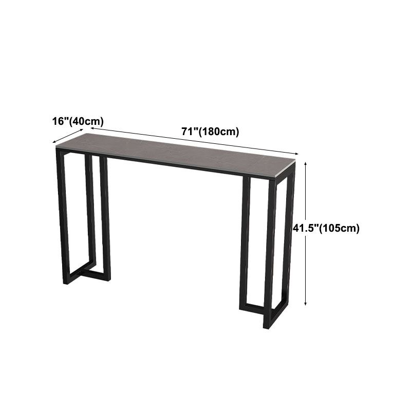 Industrial Rectangle Indoor Bar Dining Table Grey Stone Bistro Table Fixed Table Clearhalo 'Bar Furniture' 'Bar Tables' 'bar_tables' 'furn' 'furn_bar_tables' 'Furniture' 'furniture_bar_tables' 'Kitchen & Dining Furniture' 'kitchen&dining_furn' 'kitchen' 1200x1200_5ebf9c9e-bfa7-4a56-b8cd-fa80737cf0a4