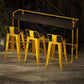 Wood and Metal Bar Stool and Table Set 1/3/4/5/6 Pieces Rectangular Clearhalo 'Bar Furniture' 'furn' 'furn_home_bar_bar_sets' 'Furniture' 'Home Bars & Bar Sets' 'home_bar_bar_sets' 'Kitchen & Dining Furniture' 1200x1200_5ec03404-bd98-45ae-9c2c-a3aa529be39d