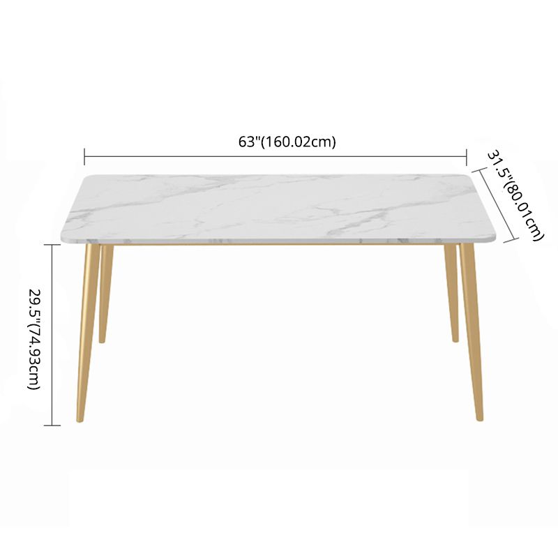 Minimalist Style Rectangular Sintered Stone Dining Set White Standard Dining Set for Kitchen Clearhalo 'Dining Room Sets' 'Dining Tables & Seating' 'dining_room_set' 'furn' 'furn_dining_room_set' 'Furniture' 'furniture_dining_room_set' 'Kitchen & Dining Furniture' 'kitchen&dining_furn' 'kitchen' 1200x1200_5ec0459a-804e-4aaa-b7f1-4d5701897271