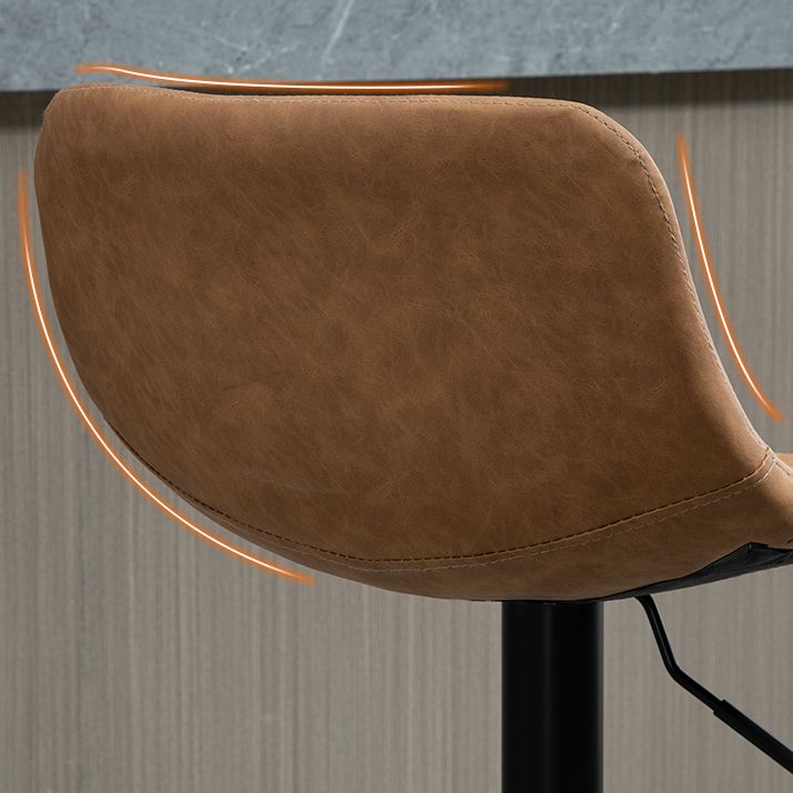 Industrial Metal Barstool Faux Leather Counter Stool for Home