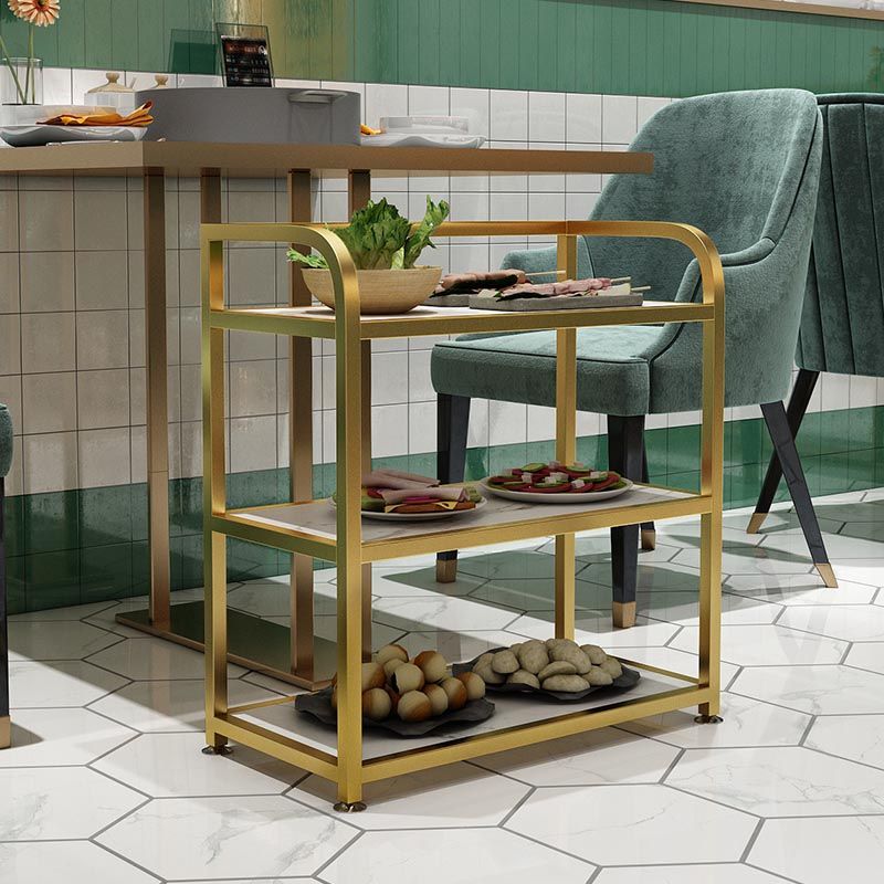 25.59"H Modern Stationary Prep Table Metal Rectangular Prep Table for Home Use