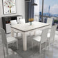 Mid-Century Style Marble Dining Table 4 Legs Wood Base Rectangle Table for Home Clearhalo ' dining_table' 'Dining Tables & Seating' 'Dining Tables' 'furn' 'furn_dining_table' 'Furniture' 'furniture_dining_table' 'Kitchen & Dining Furniture' 'kitchen&dining_furn' 'kitchen' 'kitchen_dining_table' 1200x1200_5ec3ad1d-ca52-42b3-89d6-46030b1e76de