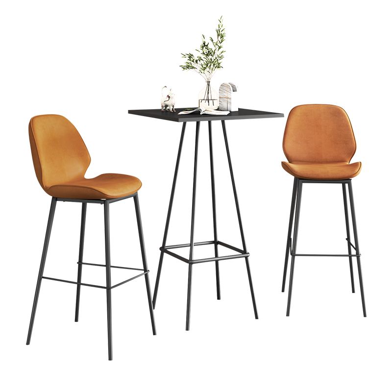 Industrial Style Iron Bar Table Square Top Indoor 4 Legs Bistro Table - 23"W x 41"H Clearhalo 'Bar Furniture' 'Bar Tables' 'bar_tables' 'furn' 'furn_bar_tables' 'Furniture' 'furniture_bar_tables' 'Kitchen & Dining Furniture' 'kitchen&dining_furn' 'kitchen' 1200x1200_5ec42bba-91a0-47e8-85bb-b21dc49341f4