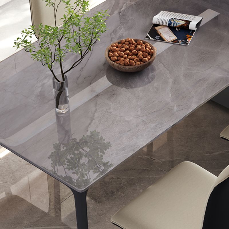 Stone Top Dining Room Dinner Kitchen Table Rectangle Dining Table with 4 Legs Clearhalo 'Dining Tables & Seating' 'Dining Tables' 'dining_table' 'furn' 'furn_dining_table' 'Furniture' 'Kitchen & Dining Furniture' 1200x1200_5ec58b0e-4aea-4b9b-93f4-3c3a705bc94e