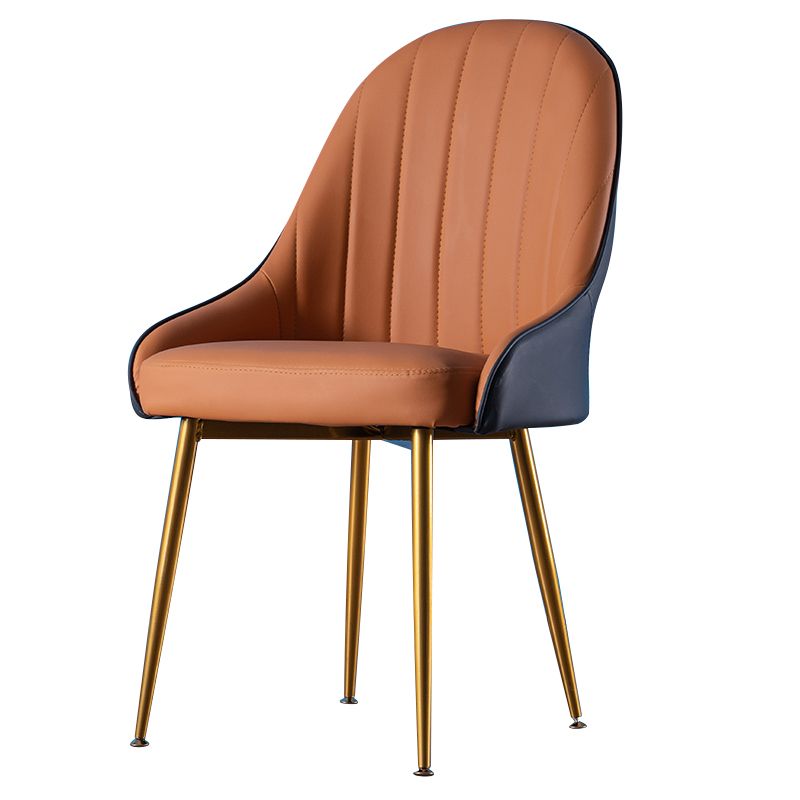 Glam Dining Room Chair Solid Back Side Chair with 4 Metal Legs for Home Use Clearhalo ' kitchen&dining_furn' 'Dining Chairs' 'Dining Tables & Seating' 'dining_chair' 'furn' 'furn_dining_chair' 'Furniture' 'furniture_dining_chair' 'Kitchen & Dining Furniture' 'kitchen' 1200x1200_5ec60be3-1b96-4770-a7b3-5c19bd341c73