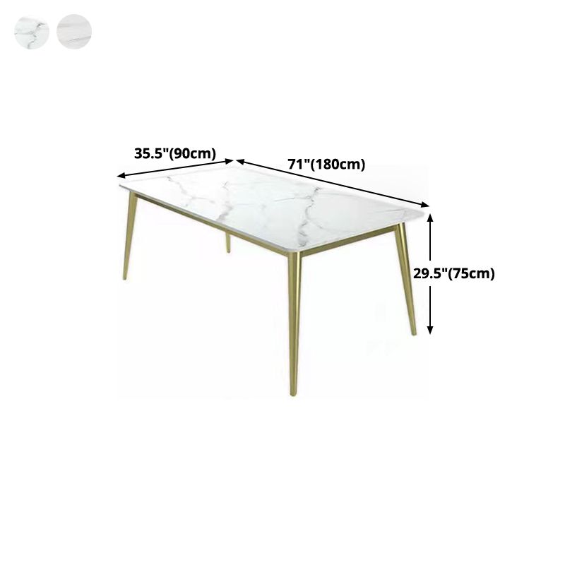 Metal Traditional Luxury Rectangle Table Sintered Stone Top Table with 4 Legs Clearhalo ' dining_table' 'Dining Tables & Seating' 'Dining Tables' 'furn' 'furn_dining_table' 'Furniture' 'furniture_dining_table' 'Kitchen & Dining Furniture' 'kitchen&dining_furn' 'kitchen' 'kitchen_dining_table' 1200x1200_5ec62b73-94ac-47fa-93c2-67518c82c507