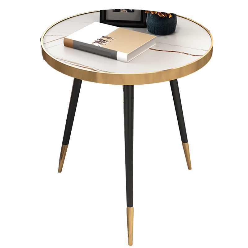 Modernistic Metal 3 Legs End Table Round Slate Top Side End Table Clearhalo 'Coffee & Accent Tables' 'End & Side Tables' 'end_side_tables' 'furn' 'furn_end_side_tables' 'Furniture' 'Living Room Furniture' 1200x1200_5ec6579d-74a5-4668-ad72-2f228b7d284a