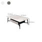 4 Legs Slate Cocktail Table Shelf Included Rectangular Coffee Table