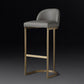 Glam Backrest Armless Counter Stool Iron Bar Stool with Pedal and Cushion