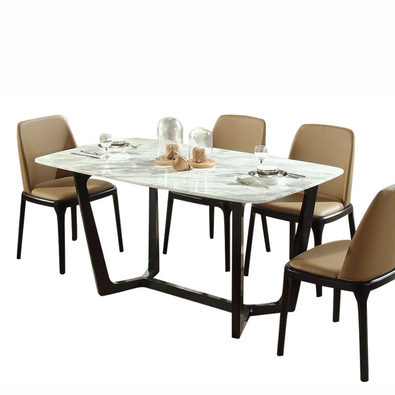 Contemporary Stone Rectangle Dining Table Matte Finish Sled Base Table Clearhalo ' dining_table' 'Dining Tables & Seating' 'Dining Tables' 'furn' 'furn_dining_table' 'Furniture' 'furniture_dining_table' 'Kitchen & Dining Furniture' 'kitchen&dining_furn' 'kitchen' 'kitchen_dining_table' 1200x1200_5ec76bc6-8232-43f6-a9cd-f753ea8033ab