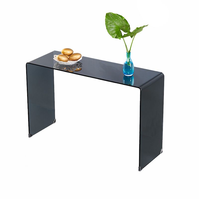 Sled Base Design Tempered Glass Black/clear Rectangular Coffee Table