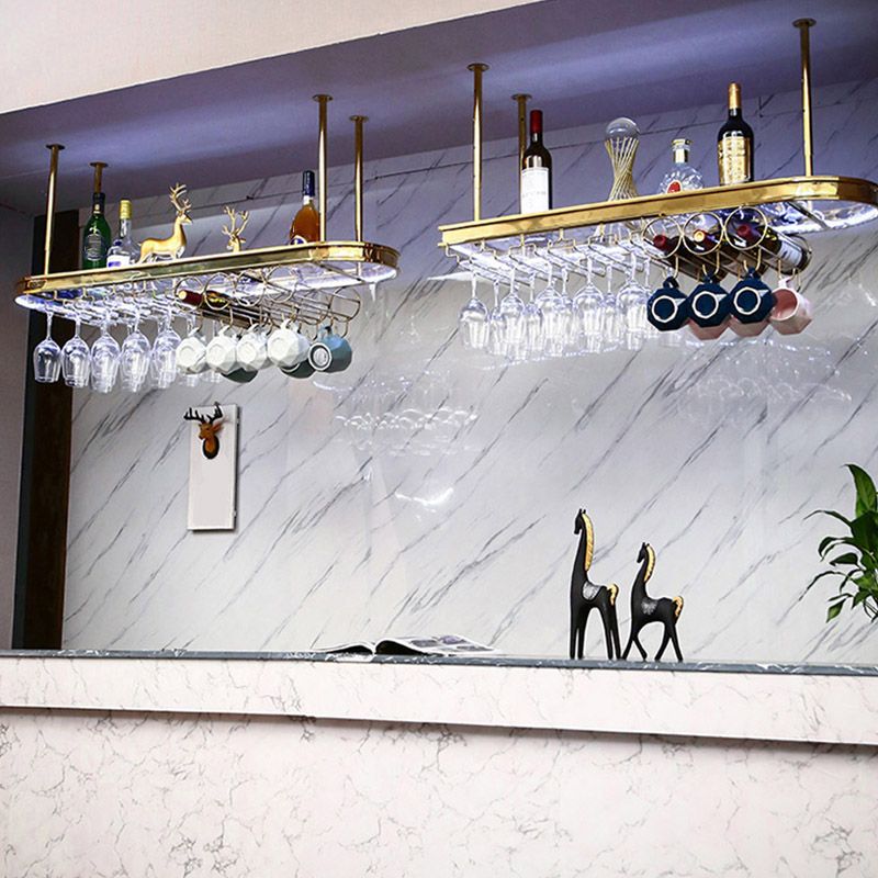Glam Style Hanging Wine Rack Metal Wine Bottle & Glass Rack for Bar Clearhalo 'furn' 'furn_wine_racks' 'Furniture' 'Kitchen & Dining Furniture' 'Wine Racks' 'wine_racks' 1200x1200_5ec841d9-aa75-44c0-9995-7180af56cf10
