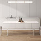 Modern White Stone Table Rectangle Dining Room Table for Kitchen