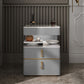 Modern 21 inch H Nachttafel Open opslag 2-ladjes Stone Top Nightstand
