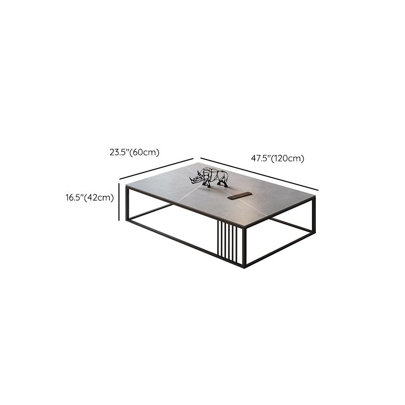 Contemporary Slate Frame Coffee Table Standard Single Cocktail Table