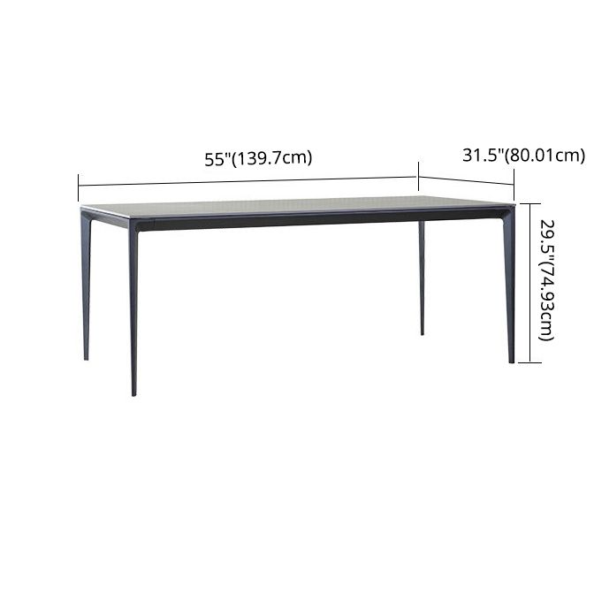 Contemporary Sintered Stone Top Dining Table Set of Rectangle Shape Formal Dinette Set Clearhalo 'Dining Room Sets' 'Dining Tables & Seating' 'dining_room_set' 'furn' 'furn_dining_room_set' 'Furniture' 'furniture_dining_room_set' 'Kitchen & Dining Furniture' 'kitchen&dining_furn' 'kitchen' 1200x1200_5ecc5f3b-fe19-45df-b1d5-f16eedc75dfd